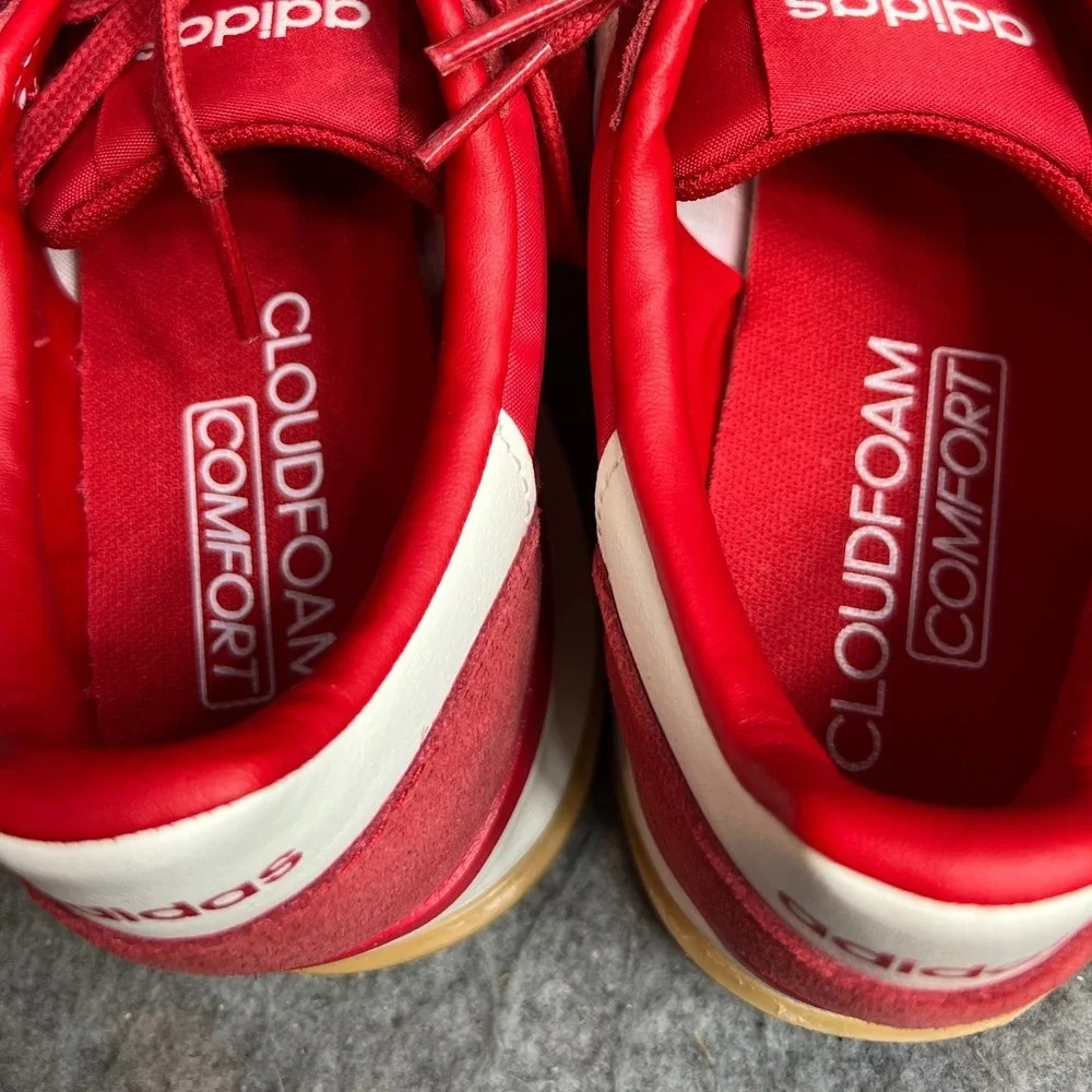 Adidas Cloudfoam Comfort Red Sneakers Low Top Retro Athletic Shoes Womens 7
